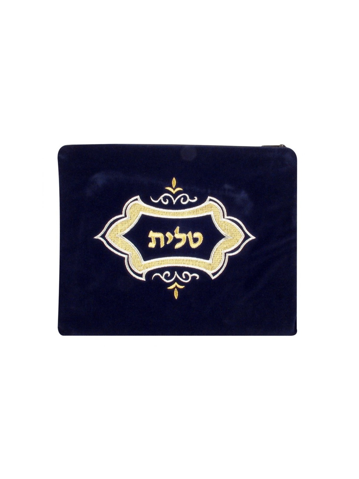סט תיקי טלית ותפילין קטיפה עם קו... | תיקי טלית ותפילין